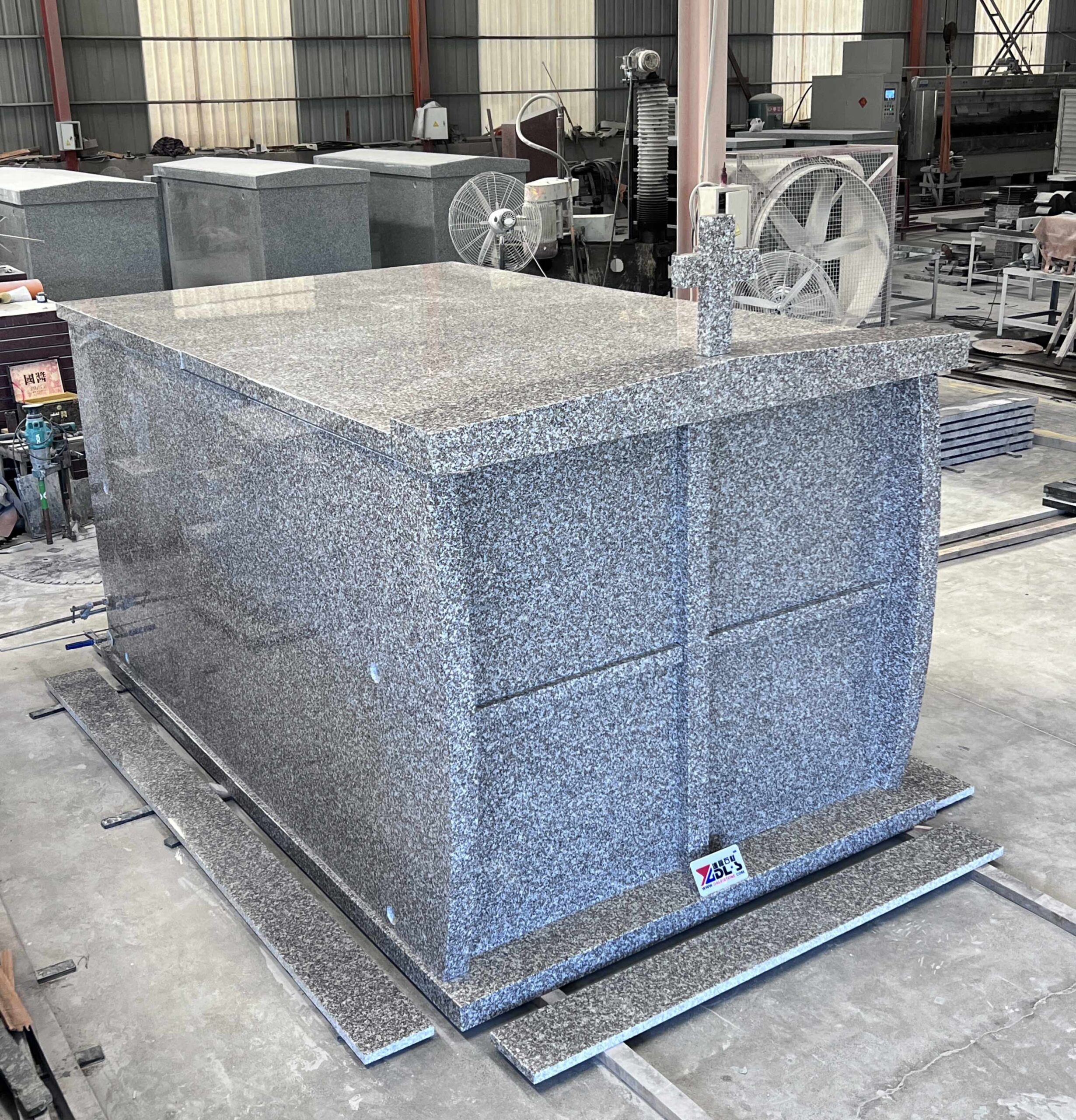 Custom G664 Granite Mausoleum and Above Ground Burial Crypt